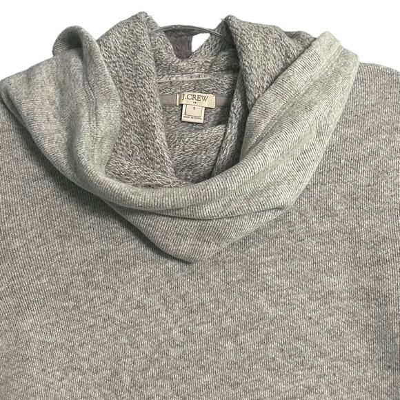 J. Crew Funnelneck Sweatshirt Womens Size Small Gray Front Pockets Simple Casual - Picture 3 of 7
